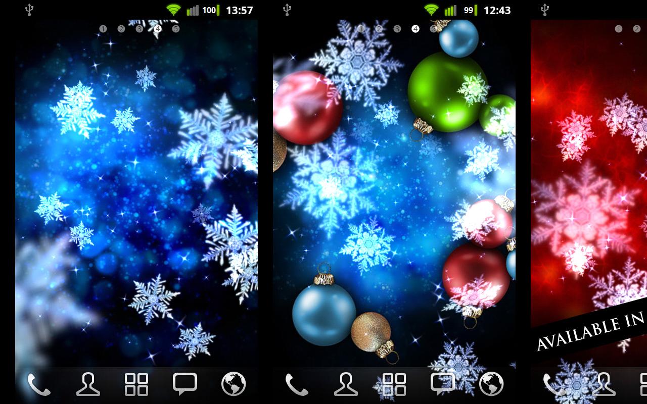 Снежинки на рабочий экран андроид живые обои. Обои со снежинками для телефона андроид. Живые новогодние обои на телефон. Приложения елочная ветка огни андроид.